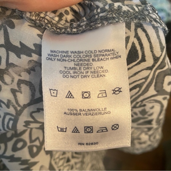 Lands End • Gray & White Embroidered Boho Swimsuit Coverup • Size 1x 16/18W EUC - Picture 9 of 9